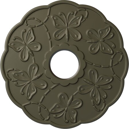 Ekena Millwork Terrones Butterfly Medallion (Canopies up to 3 7/8"), 17 7/8"OD x 3 7/8"ID x 1"P, Witch Hazel CM17TSWHF